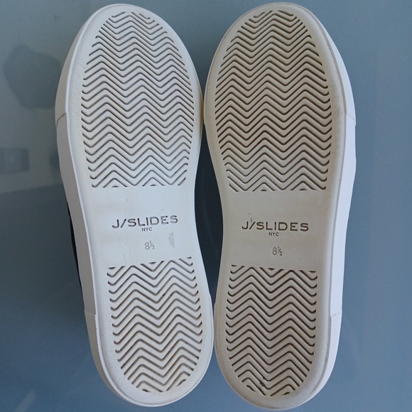 J Slides NYC Black Leather Studded Slip On Plarform Sneakers Women's Size 8.5 - Picture 6 of 7